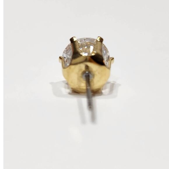 Brilliant Round Cut Stud Earrings 4 CTW 14 kt Gold Plated, Beautiful! - Picture 11 of 12